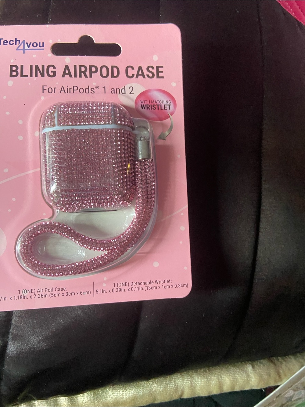 Pink Bling AirPod Case with Matching Wristlet